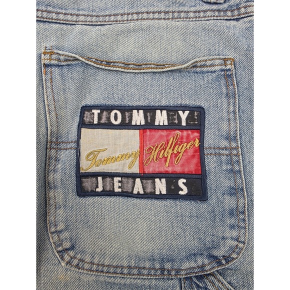 Vintage Tommy Hilfiger Shorts Mens 36‎ Denim Carpenter Patch Pocket Y2K 2000s - Picture 2 of 14